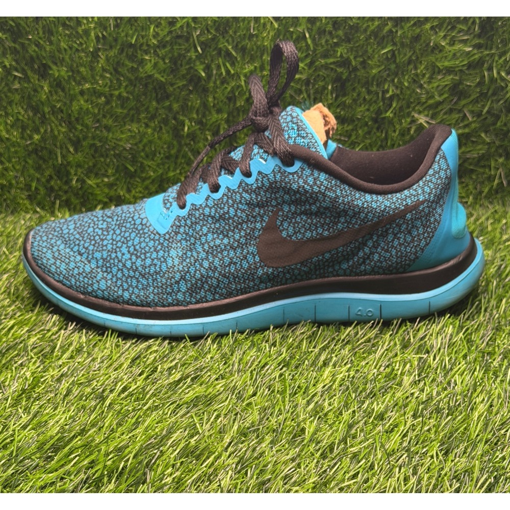 Nike Free 4.0 Women 7.5 Teal Black NikeID Custom Running Shoes 776605-991